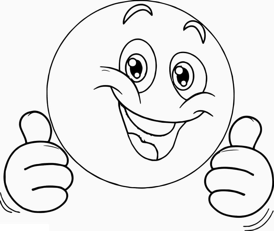 Happy Face Emoji coloring page