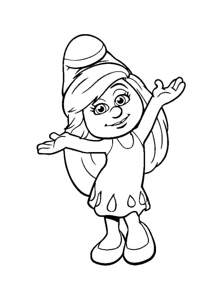 Happy Smurfette coloring page - Download, Print or Color Online for Free