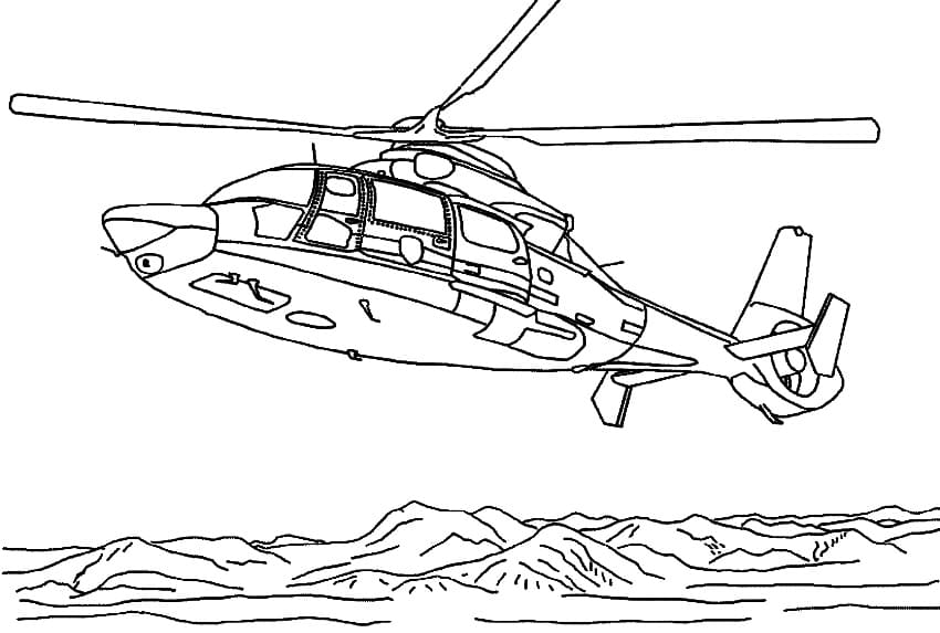 Helicopter Free Printable coloring page