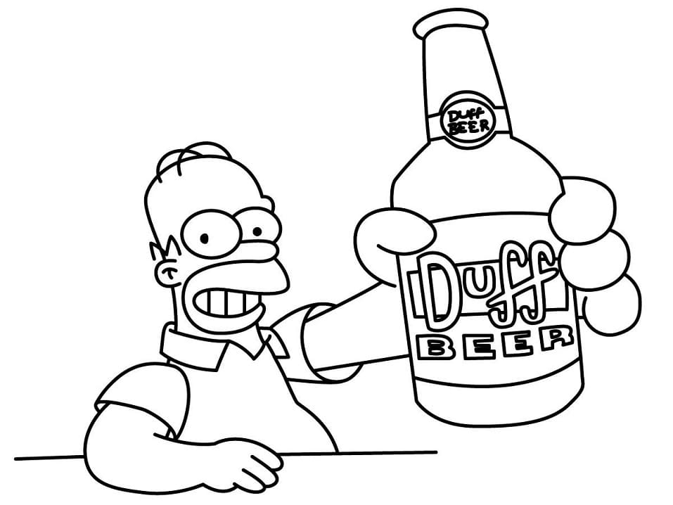 Homer Simpson with A Beer Bottle