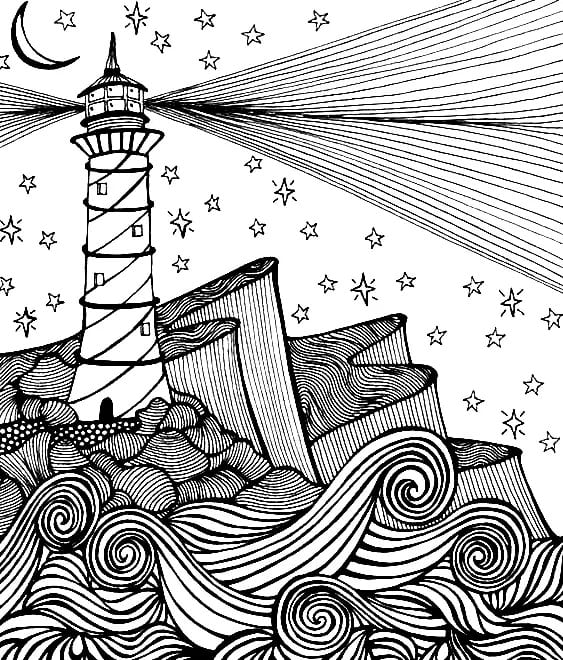 Lighthouse Psychedelic coloring page - Download, Print or Color Online ...