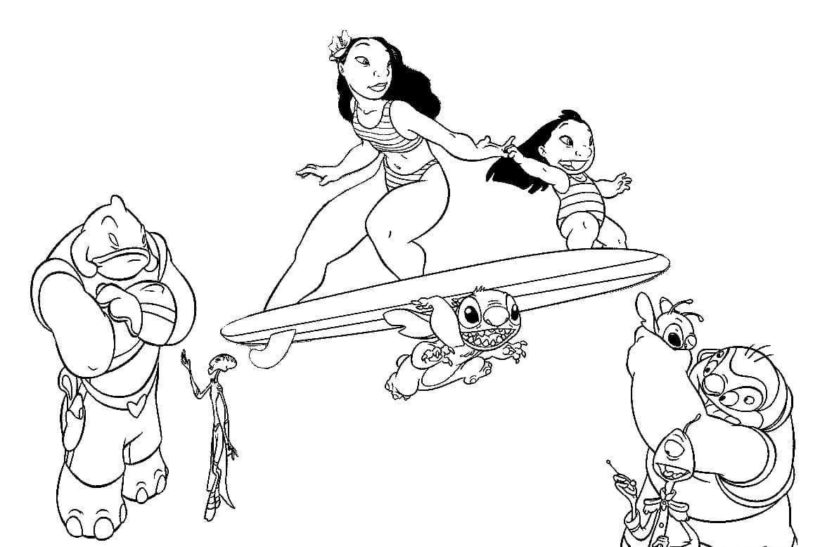 Lilo And Stitch Characters Coloring Page Download Print Or Color