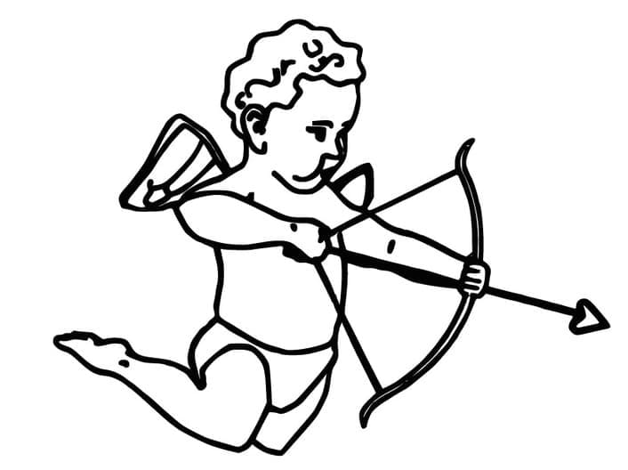 Love Valentines Cupid coloring page