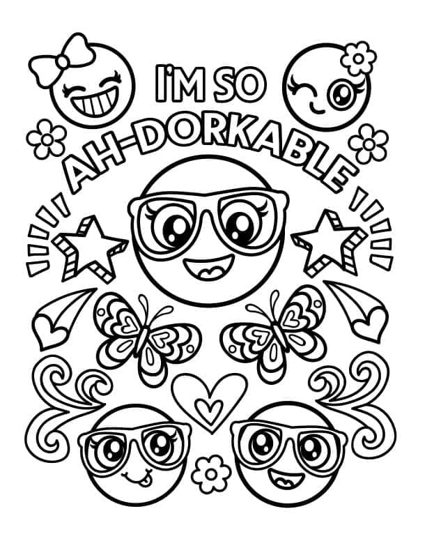 Lovely Emojis coloring page