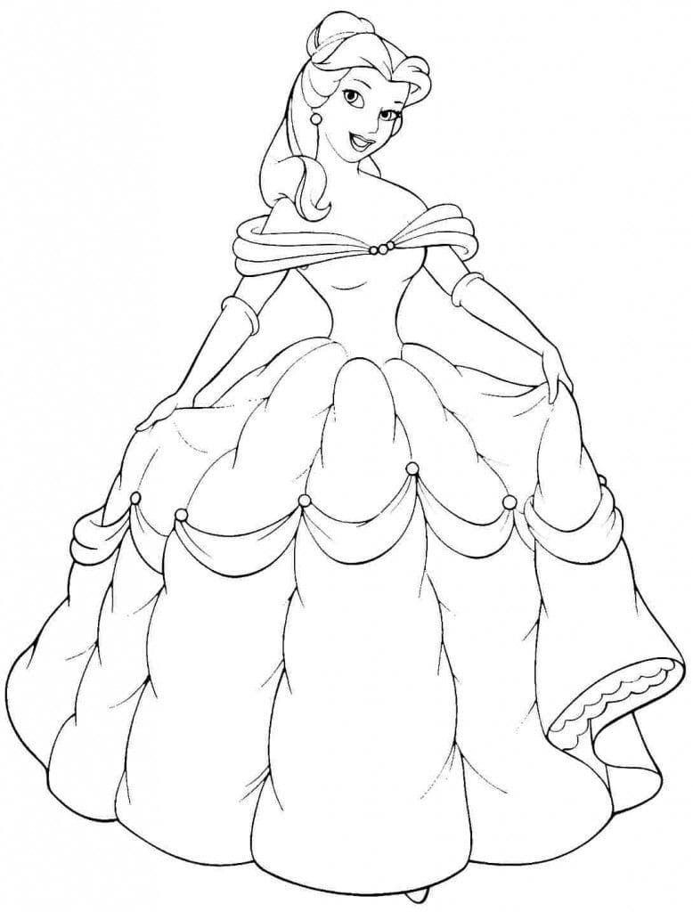 belle coloring sheets