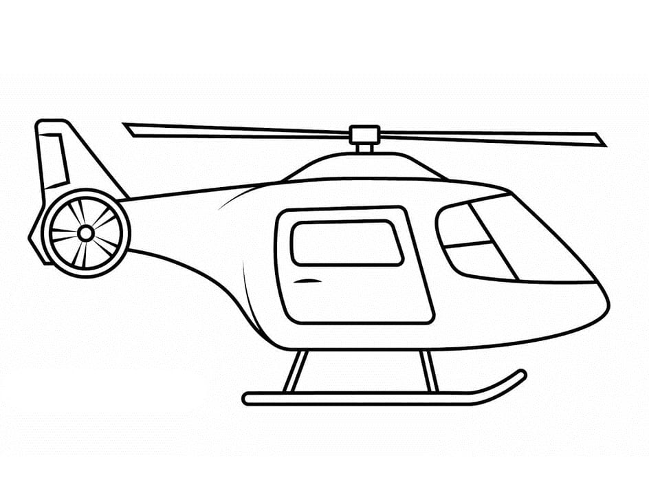 Printable Simple Helicopter coloring page