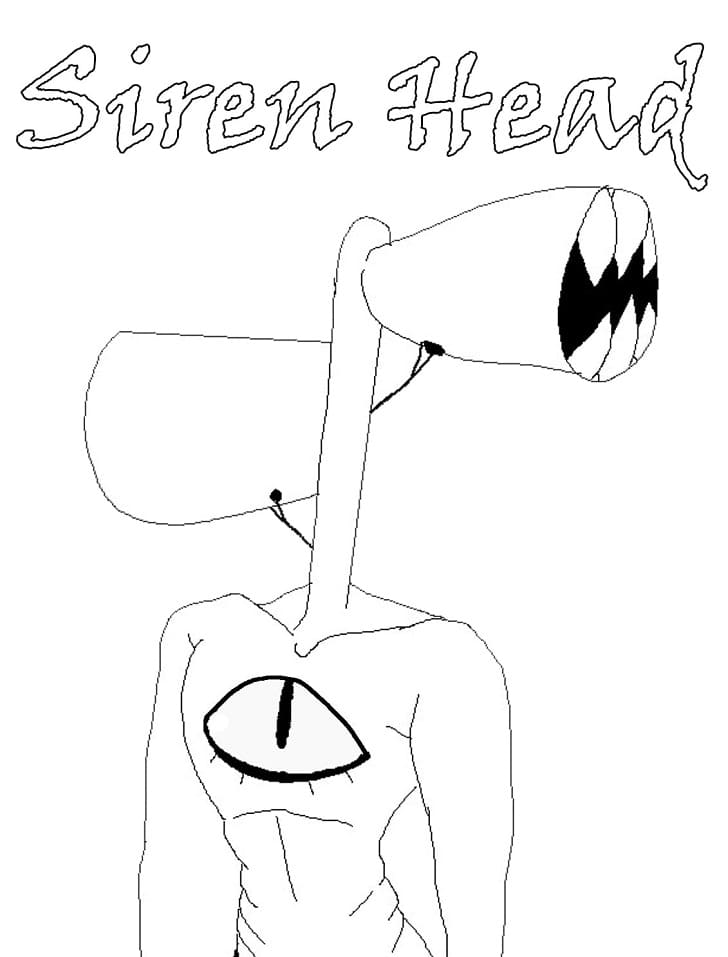 Coloring Pages Siren Head Invincible scary monster Print Free