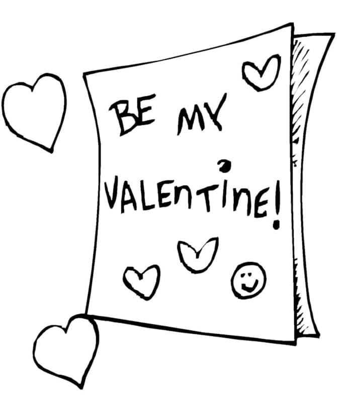 Printable Valentines Card coloring page Download Print or Color
