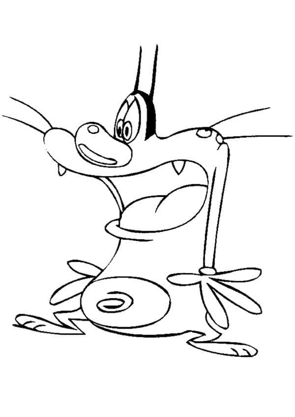 Scared Oggy coloring page