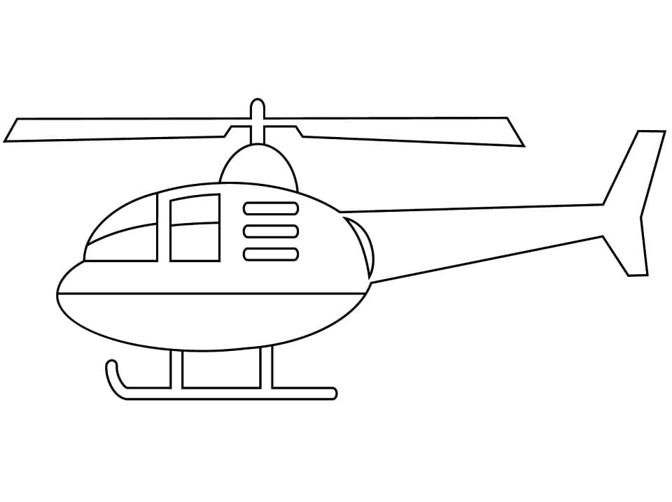 Simple Helicopter Printable coloring page