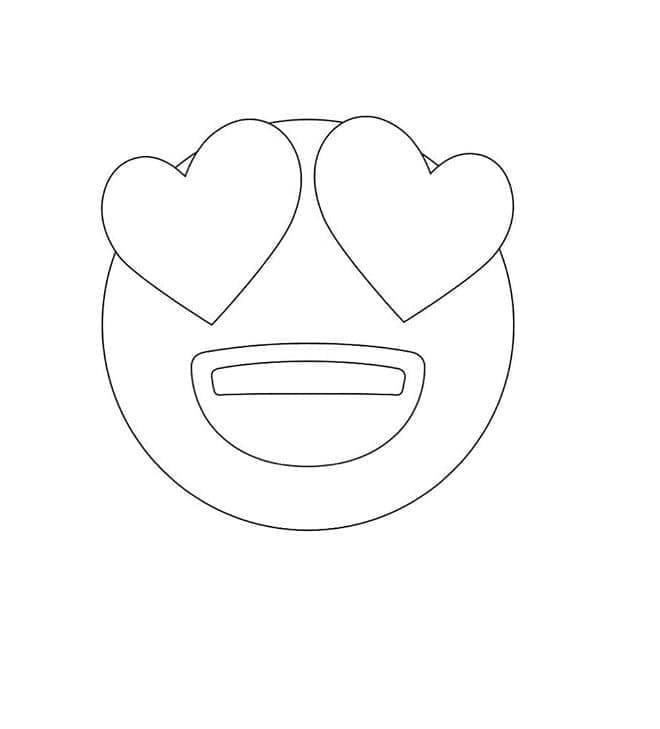 Smiling Face with Heart Eyes Emoji coloring page