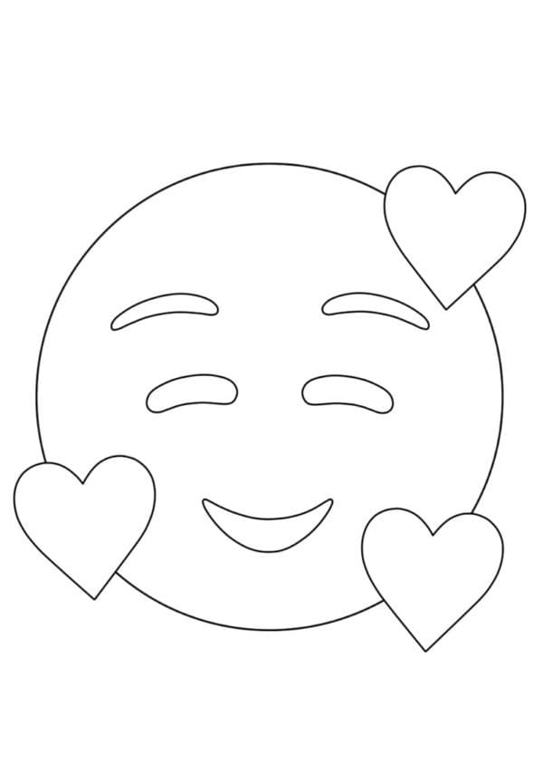 Smiling Face With Hearts Emoji Coloring Page Download Print Or Color Online For Free