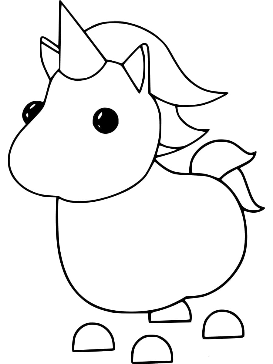 Unicorn Adopt Me coloring page - Download, Print or Color Online for Free