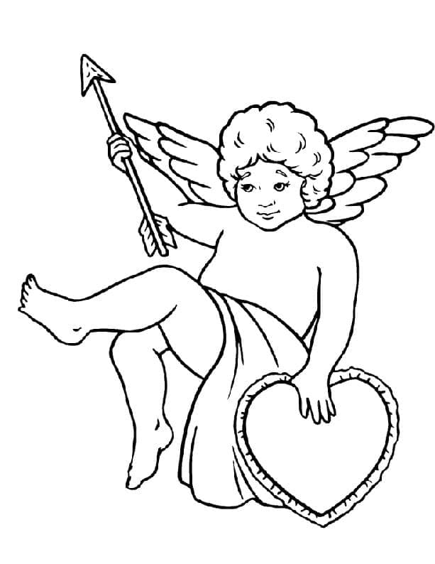 Valentines Cupid For Love coloring page