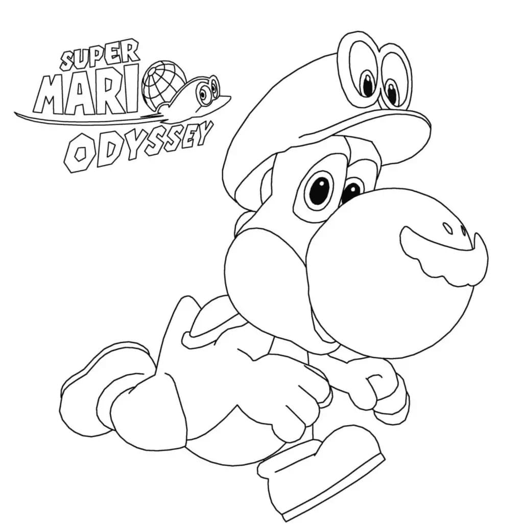Yoshi in Super Mario Odyssey coloring page - Download, Print or Color ...