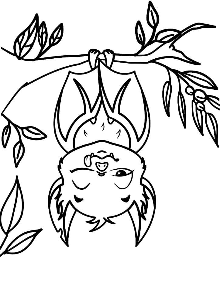 A Cute Bat coloring page Download, Print or Color Online for Free