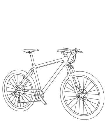 A Mountain Bike coloring page