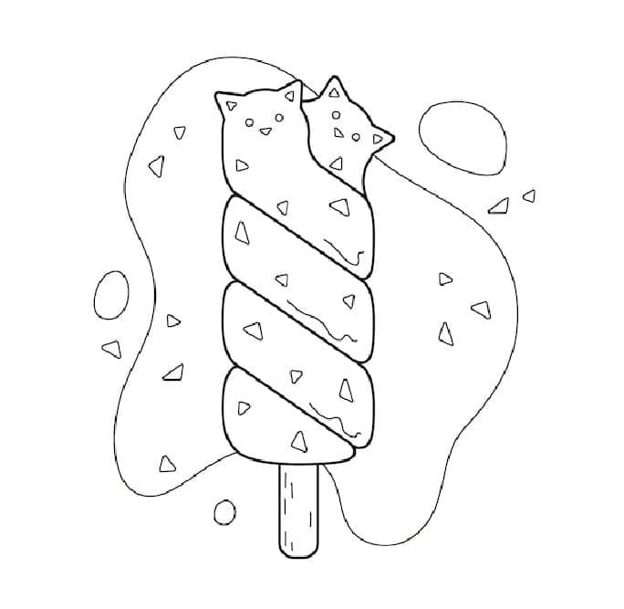 Adorable Popsicle coloring page