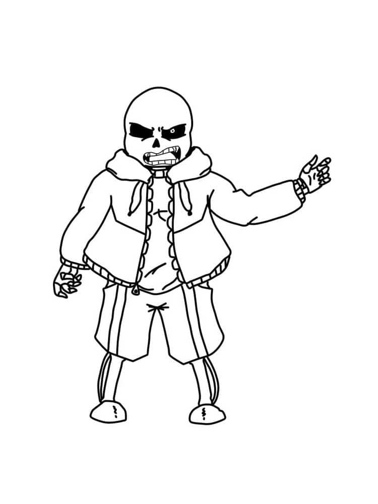 Angry Sans coloring page