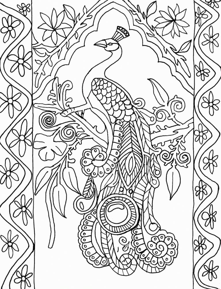 Awesome Peacock coloring page