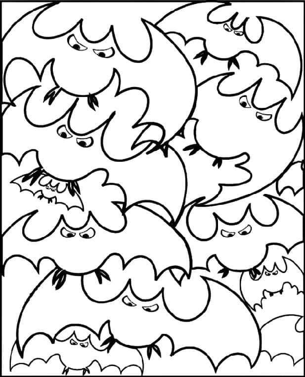 Bats coloring page