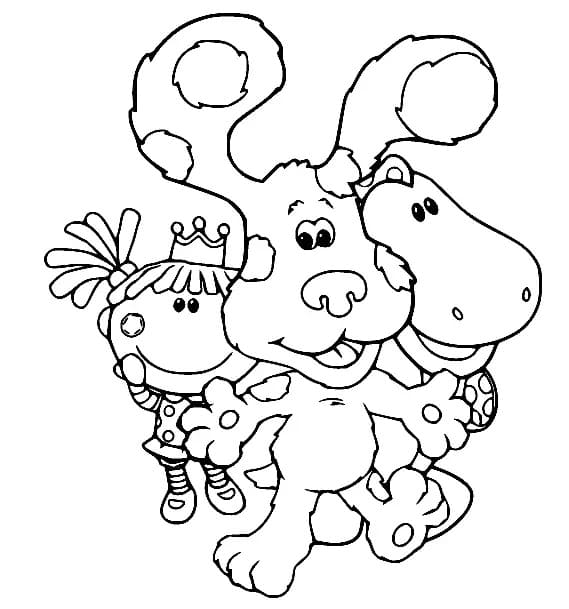 Blue with Frederica and Roary coloring page