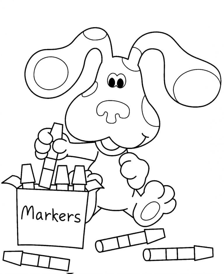 Blue with Markers coloring page