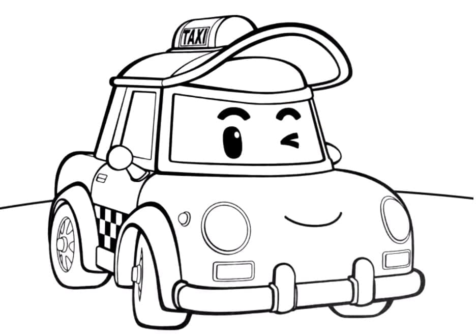 Cap from Robocar Poli coloring page