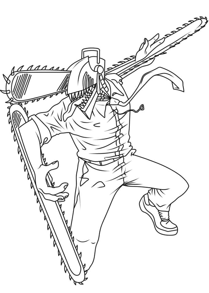 Desenhos de Chainsaw Man para colorir 