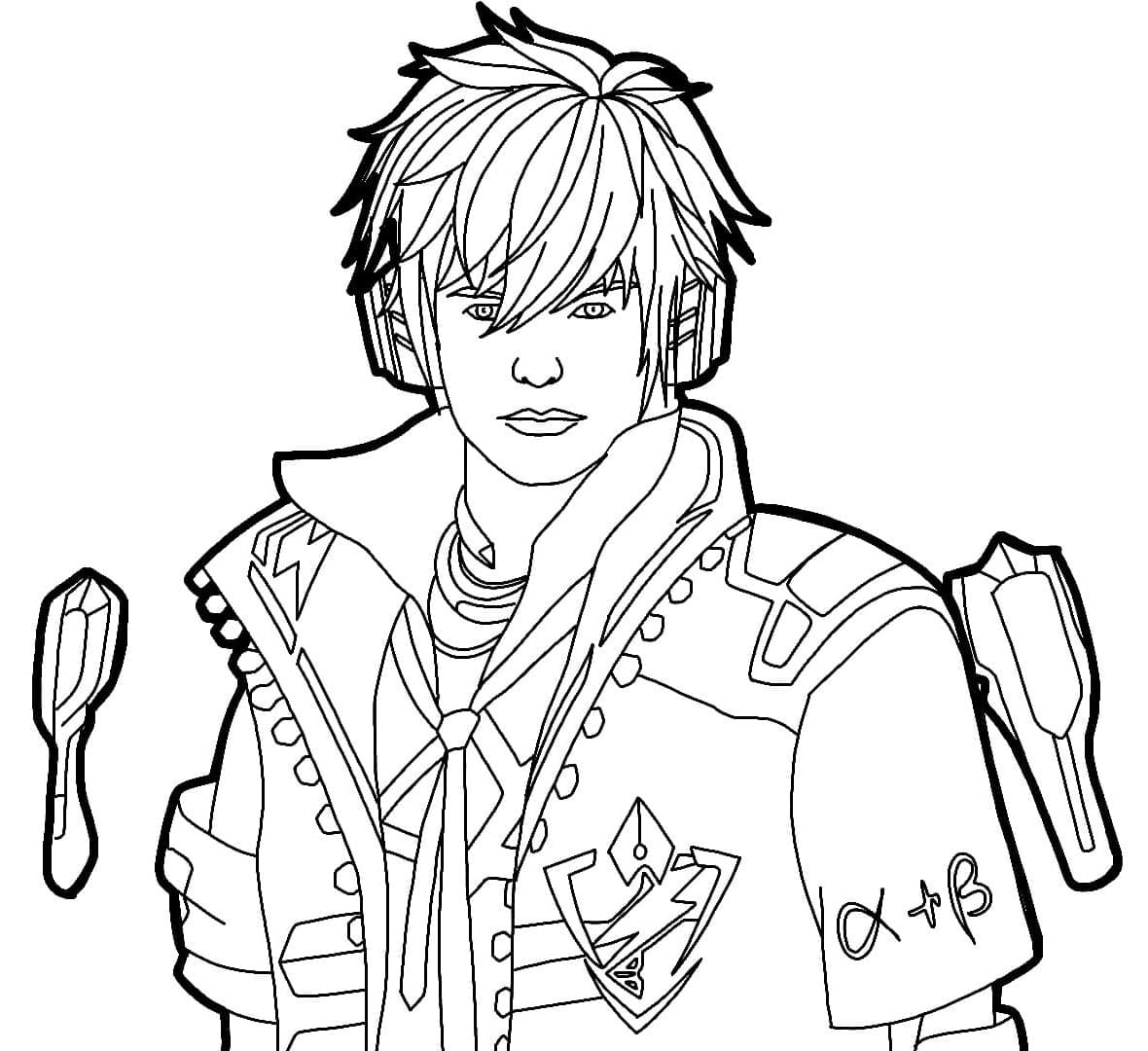 Character in Free Fire coloring page