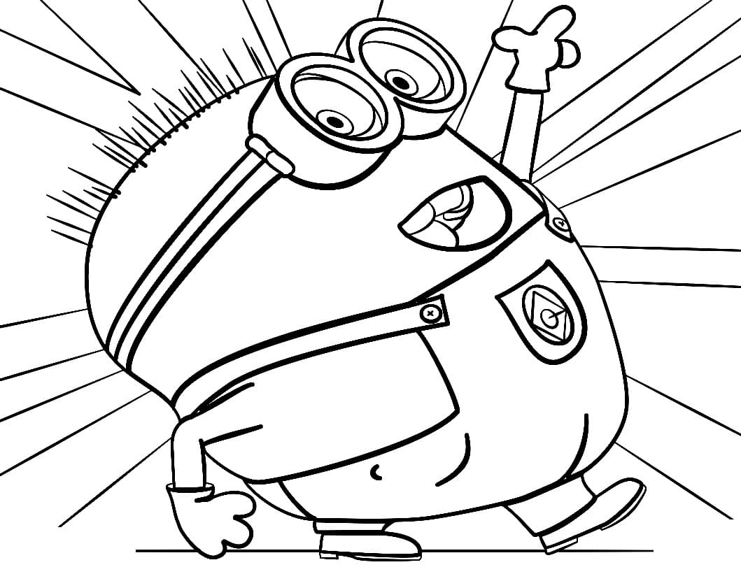 Cheerful Minion coloring page