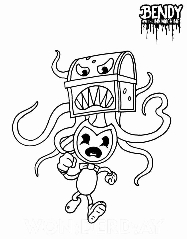 Chester and Bendy coloring page - Download, Print or Color Online for Free