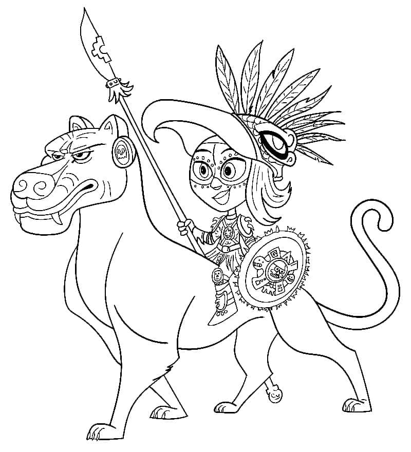 Maya and the Three coloring pages