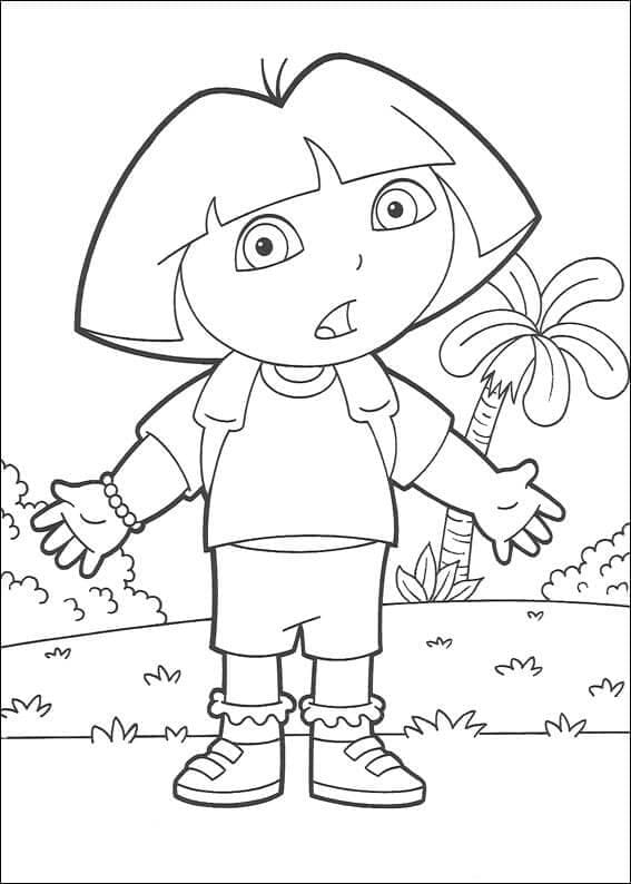 Confused Dora coloring page