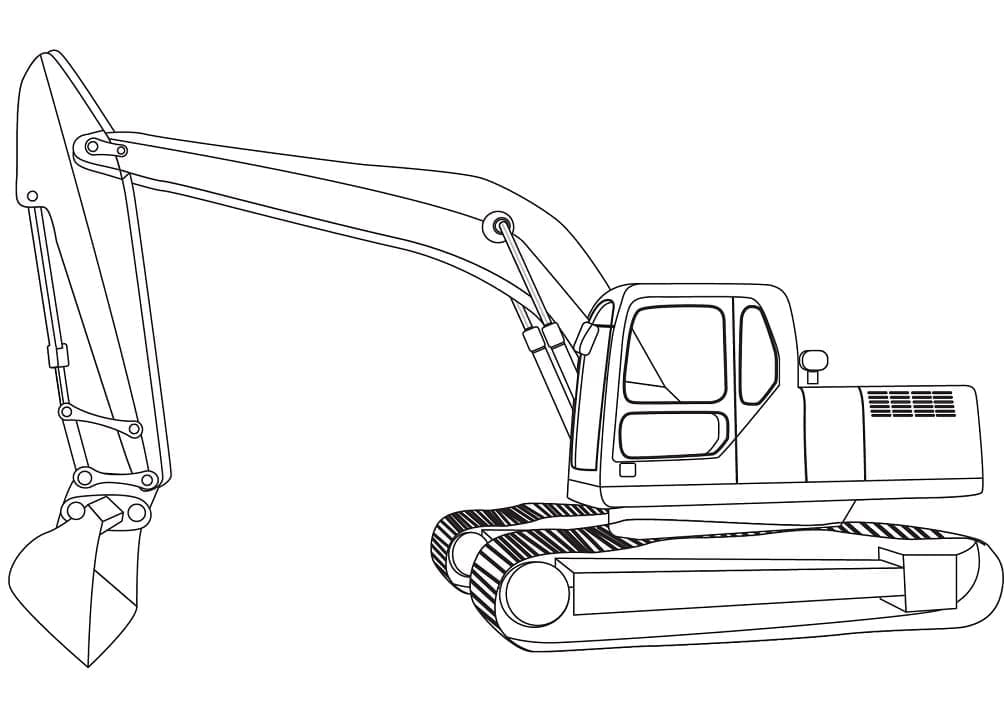 Cool Excavator coloring page