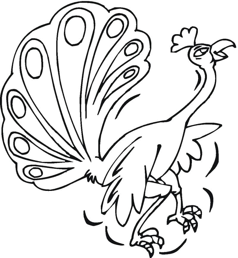 Crazy Peacock coloring page