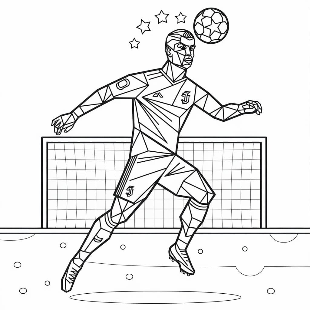 Cristiano Ronaldo Geometric coloring page