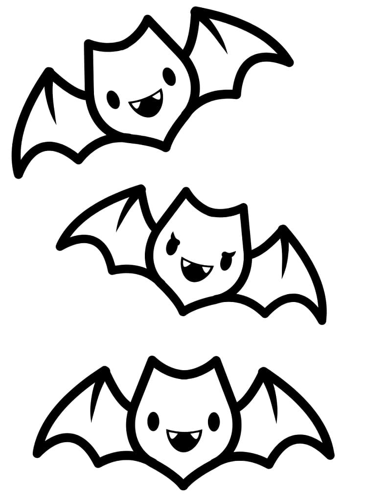 Cute Bats coloring page - Download, Print or Color Online for Free