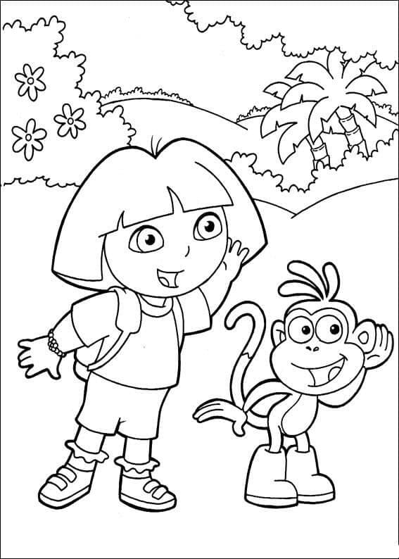 Cute Dora and Boots coloring page - Download, Print or Color Online for ...
