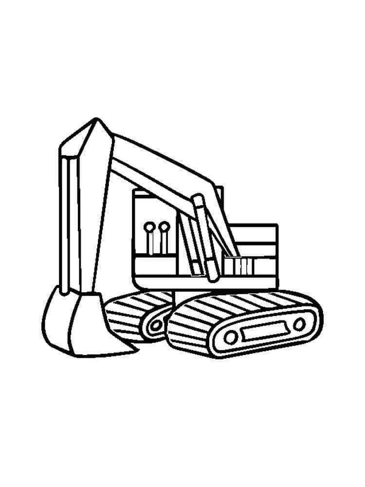 Cute Excavator For Kids coloring page