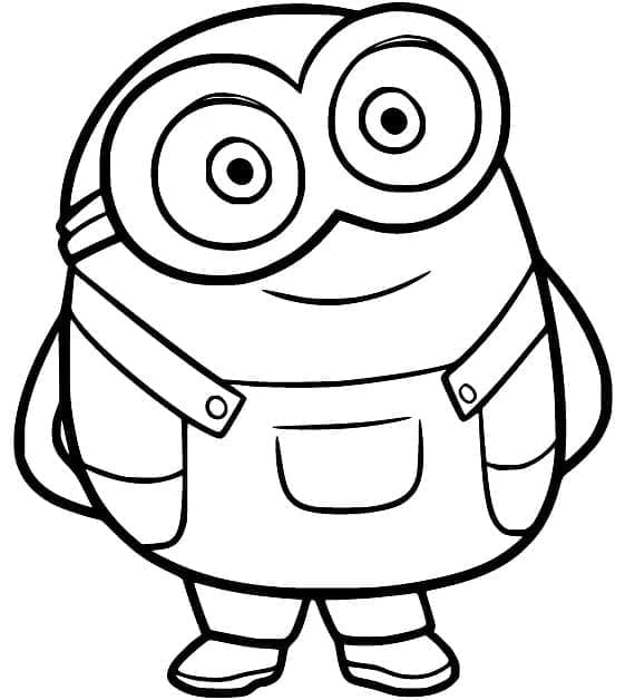 Cute Minion Bob coloring page