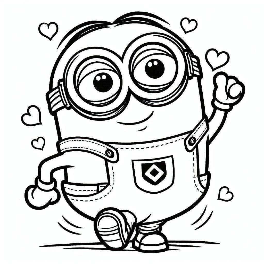 Cute Minion coloring page