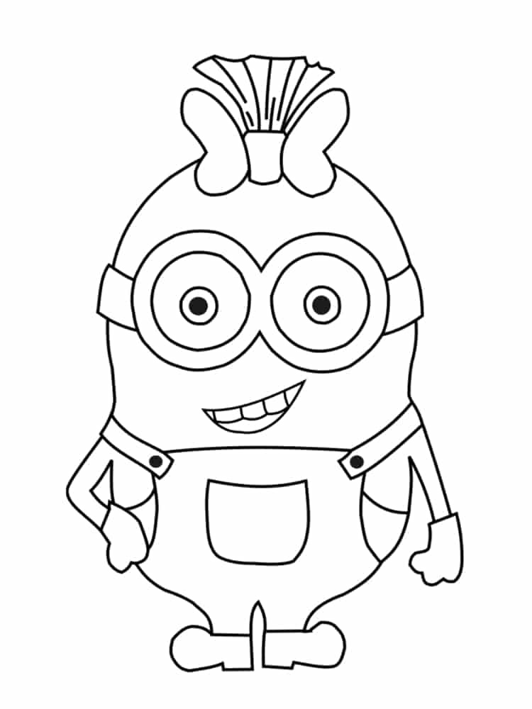 Cute Minion Girl coloring page