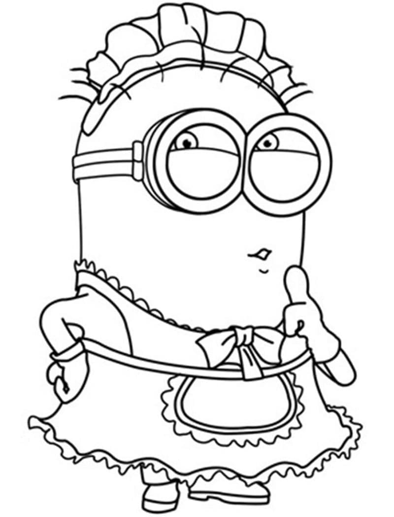 Cute Minion Kevin coloring page