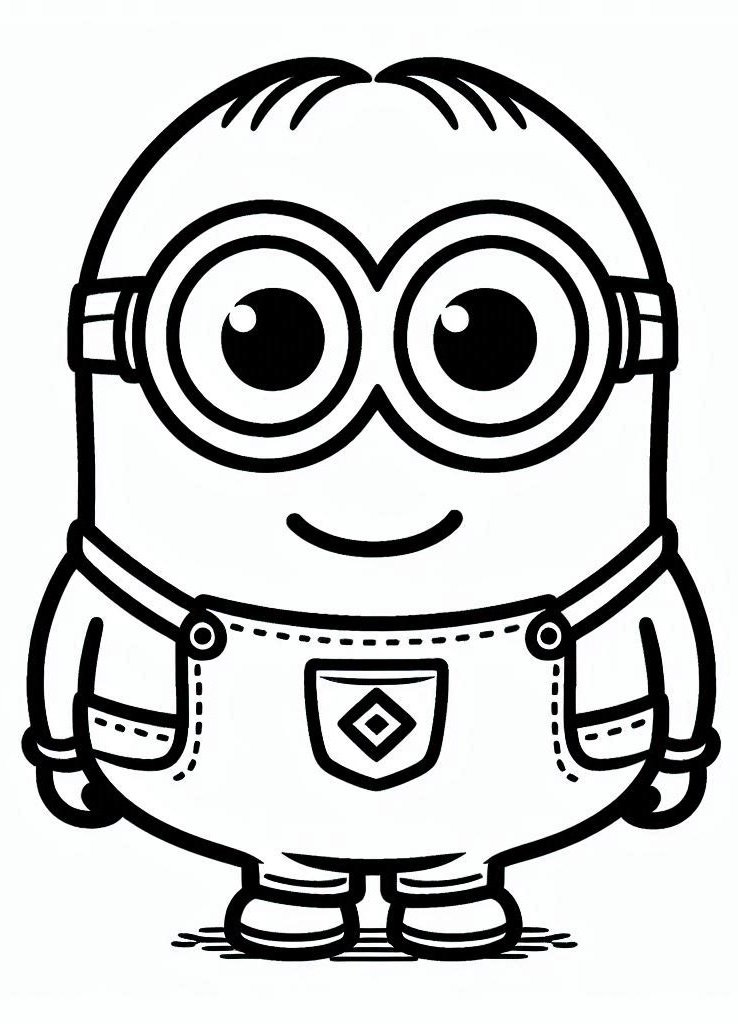 Cute Minion Stuart coloring page