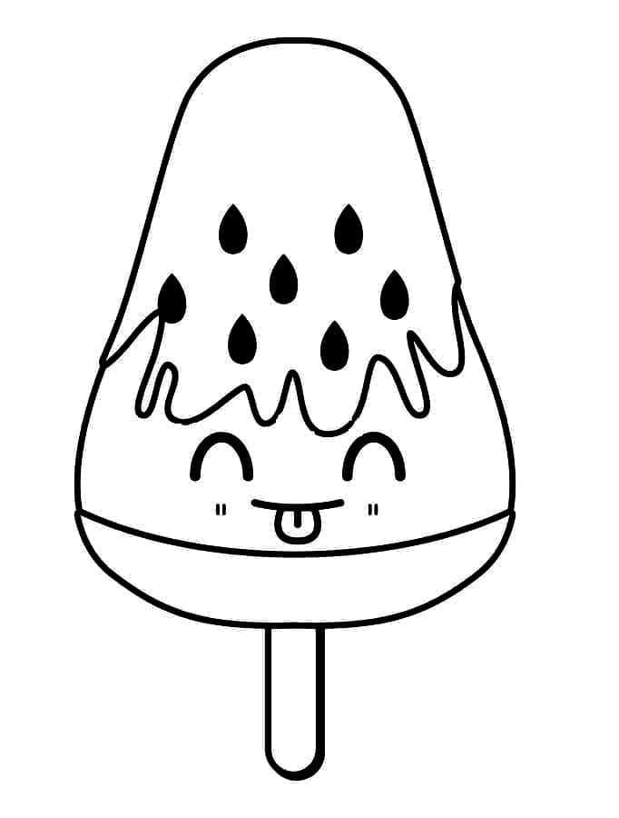 Cute Popsicle coloring page