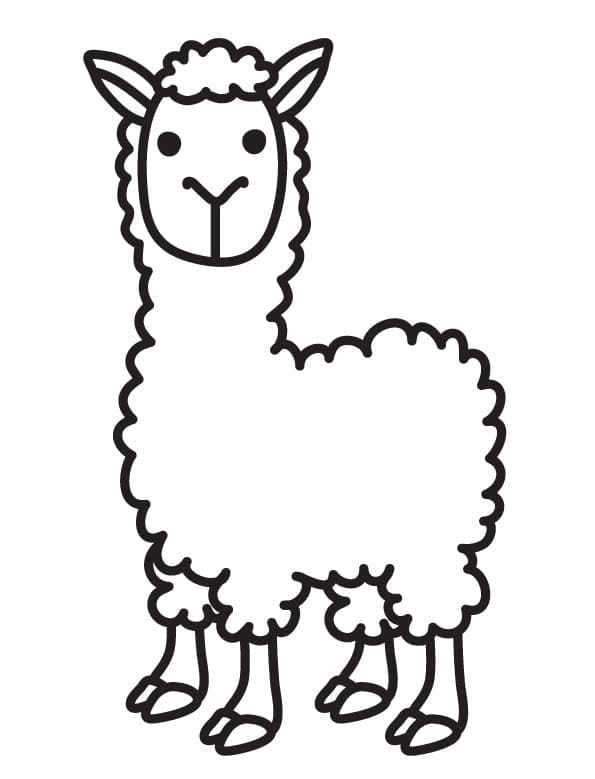 Easy Llama coloring page