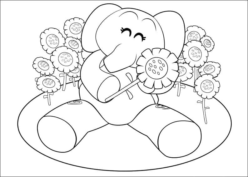 Elly in Pocoyo coloring page