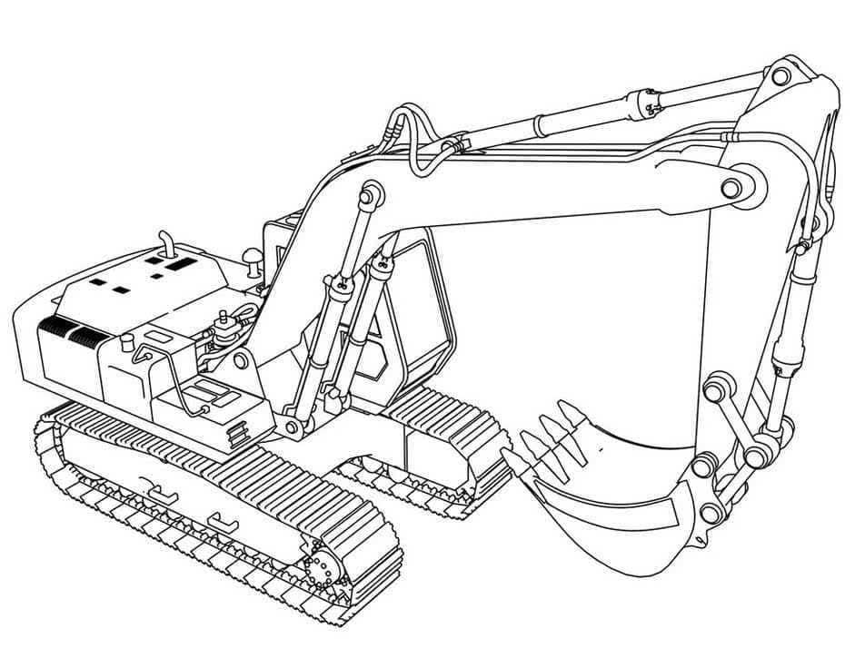 Excavator 1 coloring page