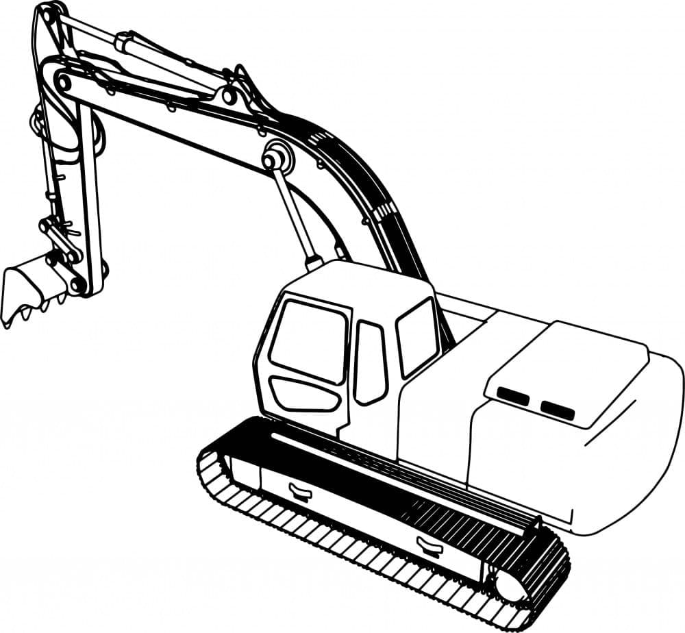 Excavator Printable For Kid coloring page